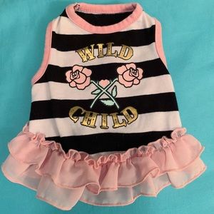 XXS Bond & Co. Striped Floral Dog Dress Clothing